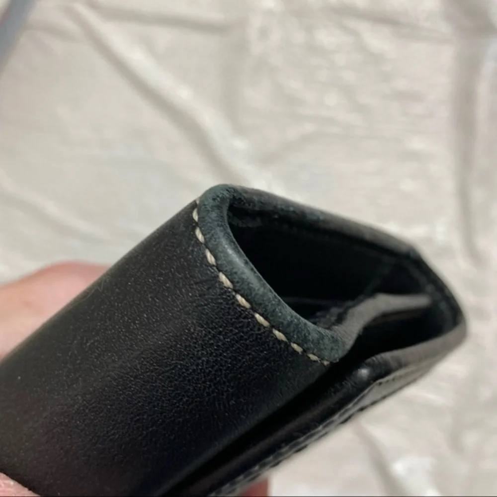 Coach black leather soho checkbook wallet